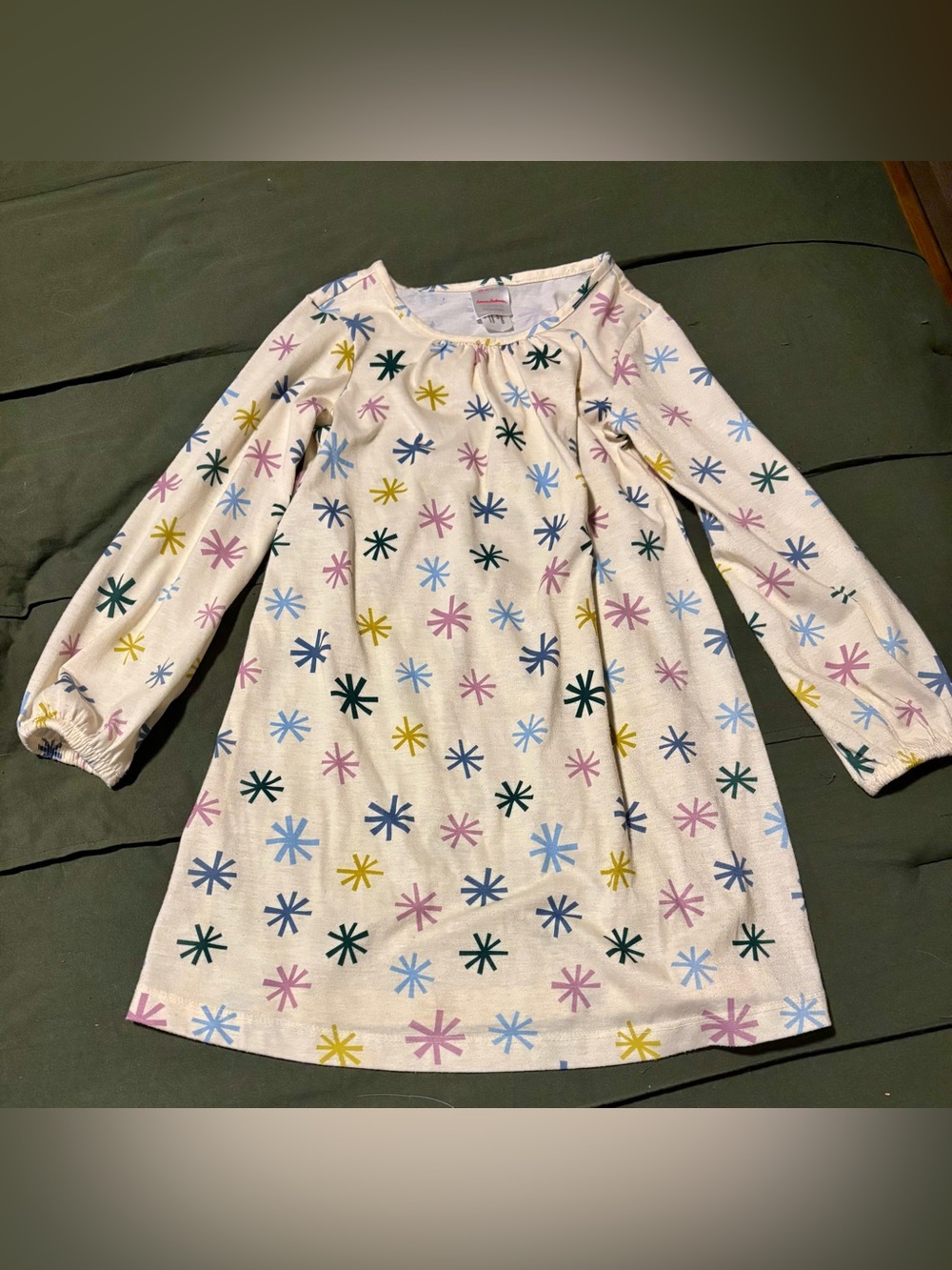 Hanna Andersson Nightgown Dress with Multicolor Starburst Print